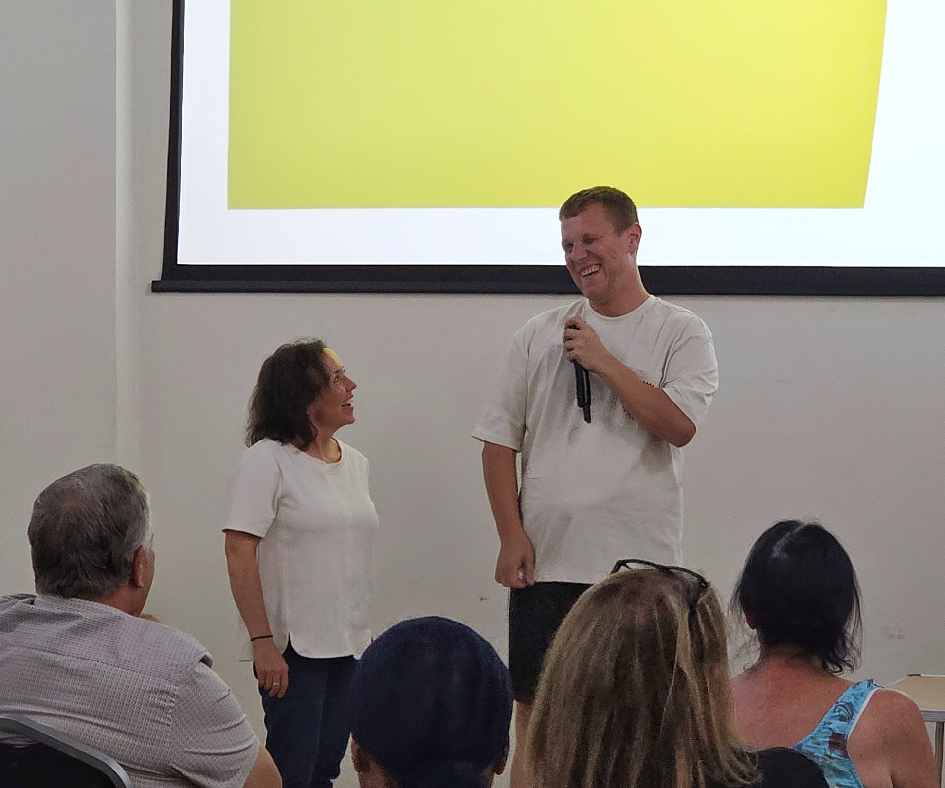 AGM talk with Support Worker assistance.
