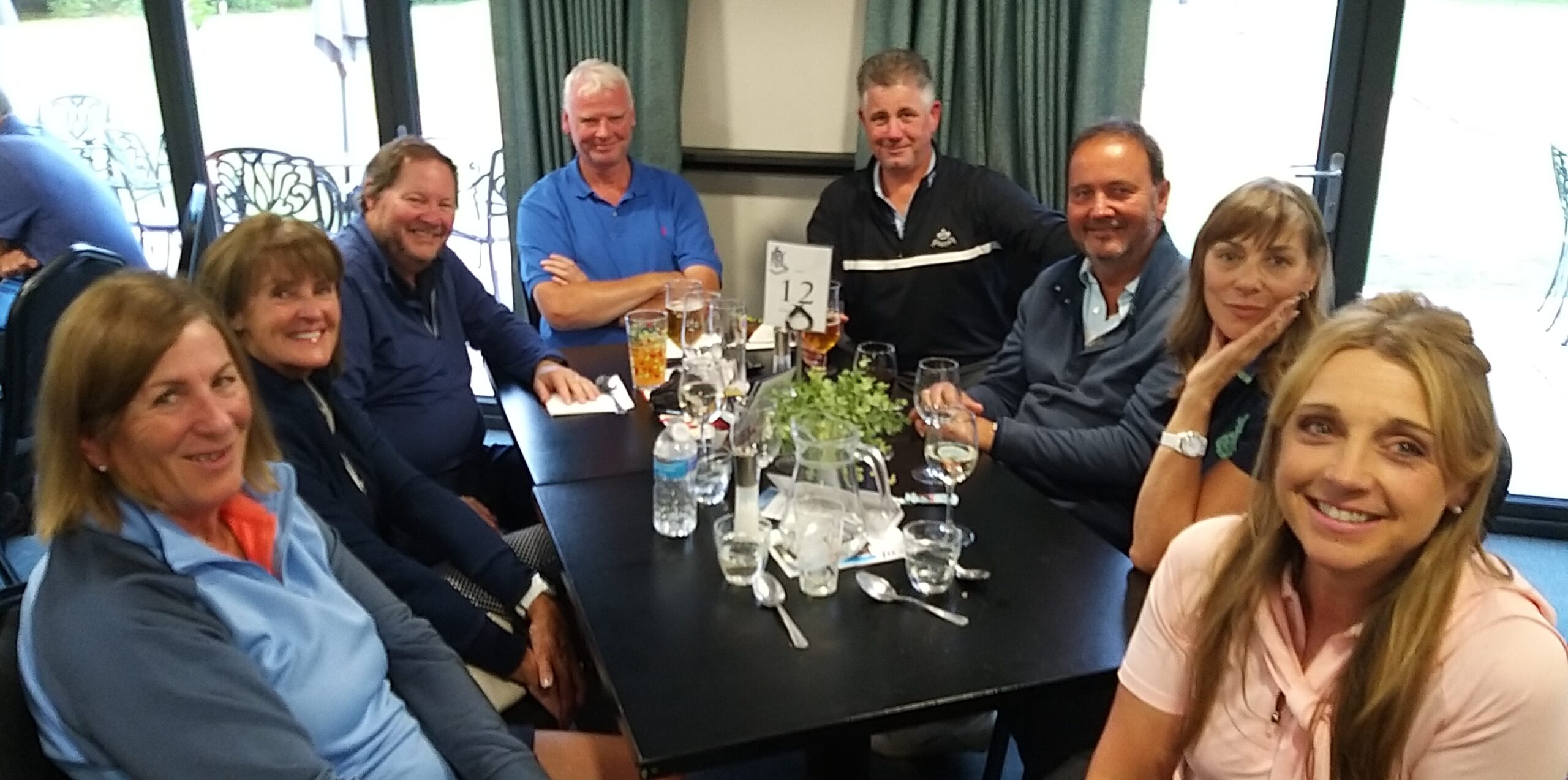 A group photo at the evening meal.