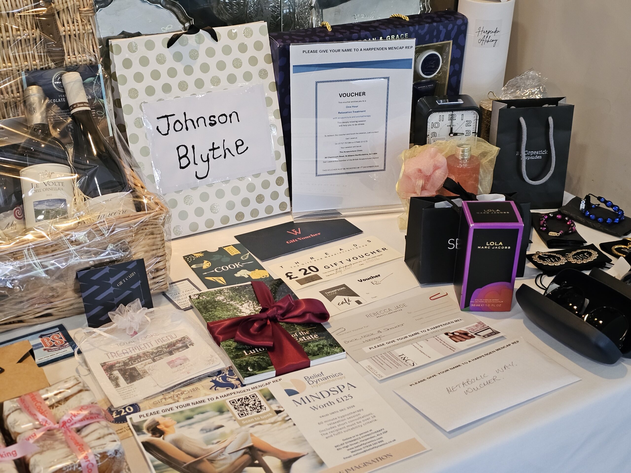 Generously donated raffle prizes